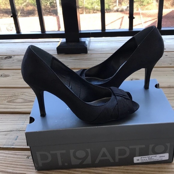 Apt 9 black peep toe heels‎ size 9 - Picture 1 of 7